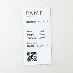 PAMP 1/2 Kilobar Certificate