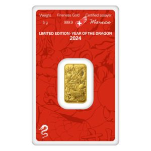 Argor Heraeus 2024 Lunar Dragon 5 Gram Gold Bar