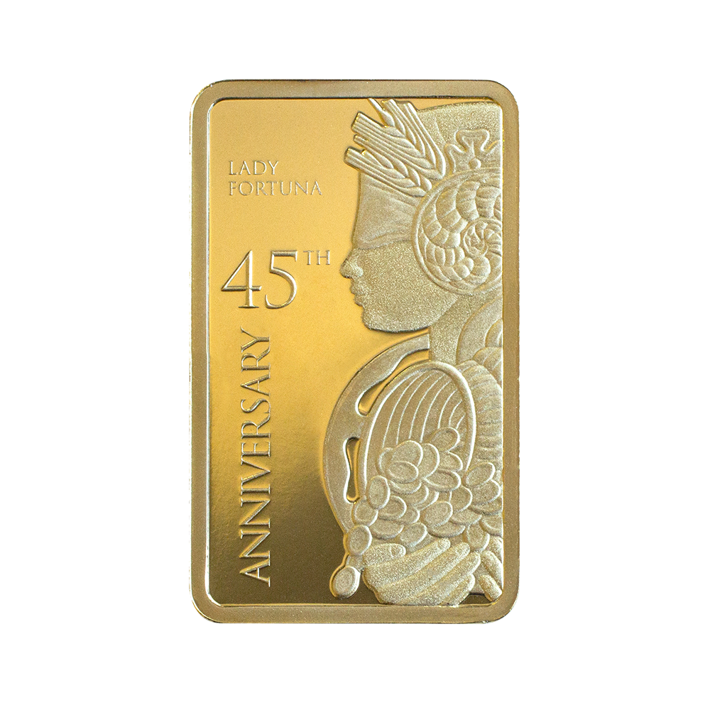 PAMP Lady Fortuna 45th Anniversary 5 Grams Gold Bar