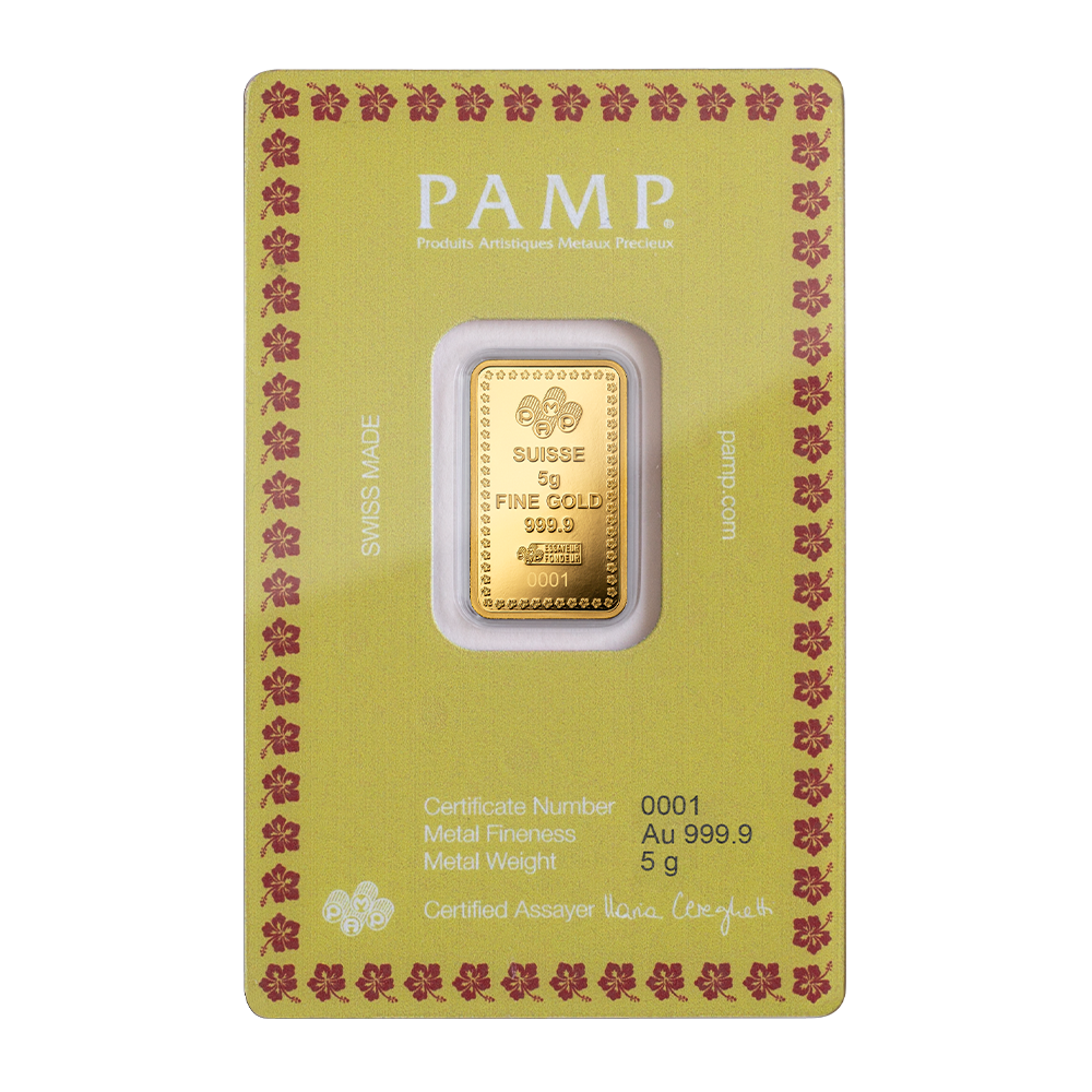 PAMP Diwali Lakshmi x Peacock 5 Grams Gold Bar