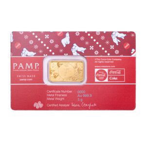 PAMP Suisse Coca Cola Holiday Polar Bears 5 Grams Gold Bar