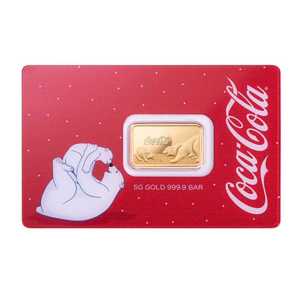 PAMP Suisse Coca Cola Holiday Polar Bears 5 Grams Gold Bar