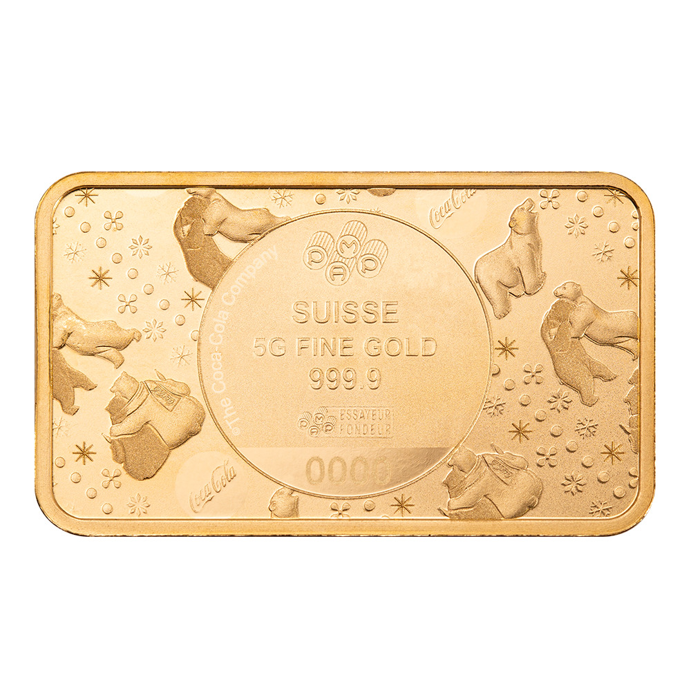 PAMP Suisse Coca Cola Holiday Polar Bears 5 Grams Gold Bar