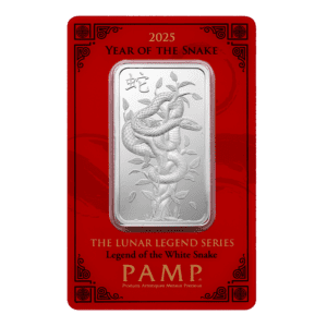 2025 PAMP Lunar Legend White Snake 1Oz Silver Bar