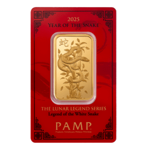 2025 PAMP Lunar Legend White Snake 1Oz Gold Bar