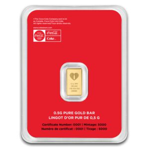 PAMP Coca-Cola Valentine's Day 0.5 Gram 9999 Gold Bar